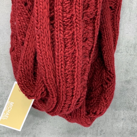Michael Kors Luxe Maroon Pointelle Cable Knit Infi - Picture 4 of 9